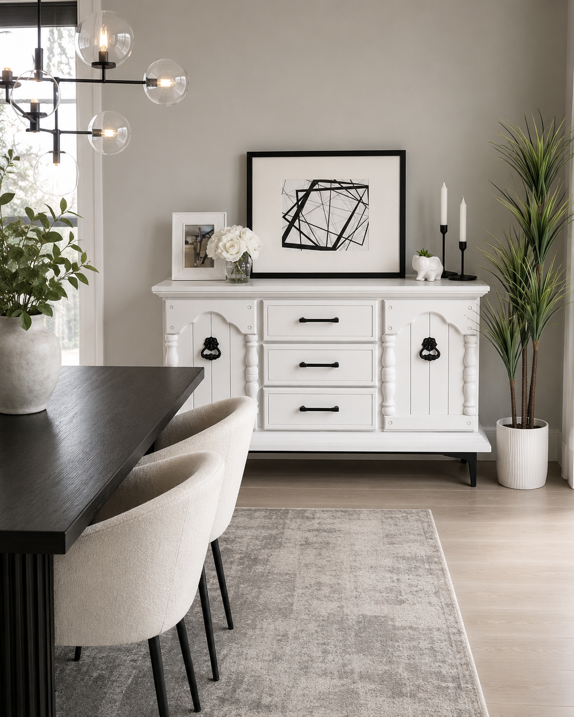 The Hearthstone — Historic white with black iron hardware