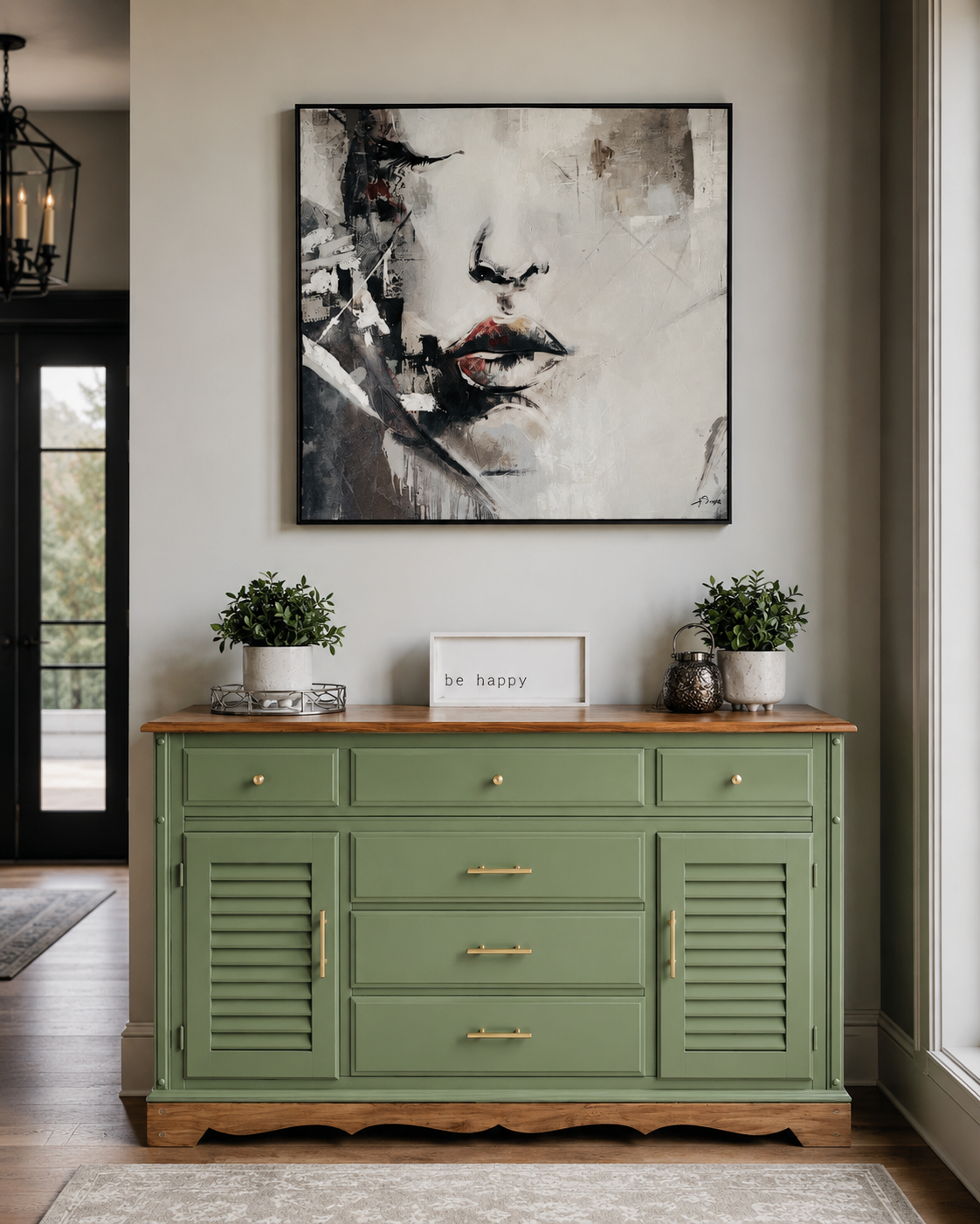 The Heirloom Greene — Soft sage with oak top